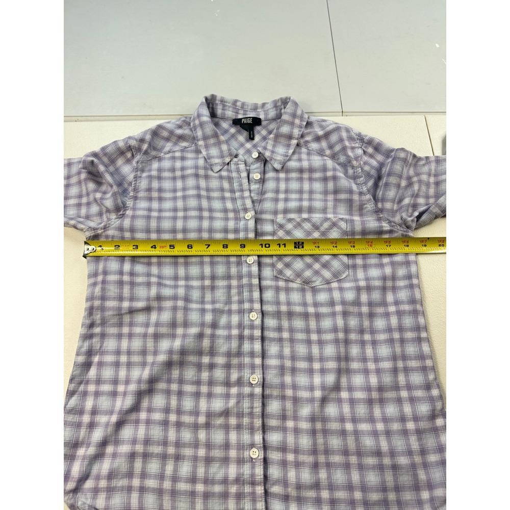 PAIGE Women's‎ Plaid Button Down Shirt Long Sleeve Casual Cotton Top Small - Picture 5 of 8